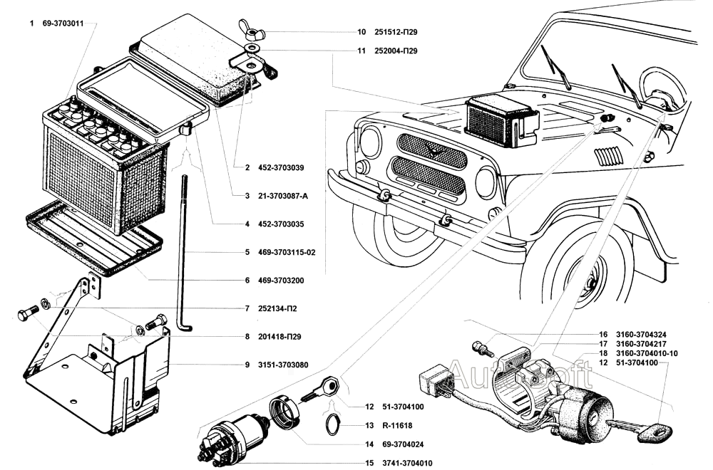 Схема замка 31514 уаз