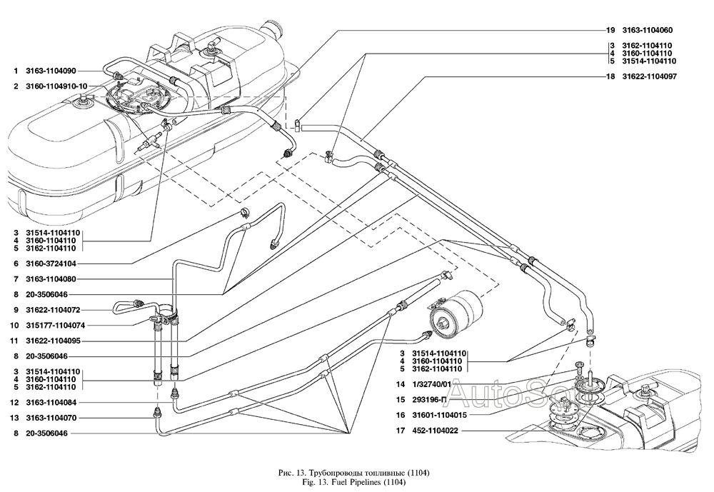 Схема бензопровода уаз патриот 2011 года