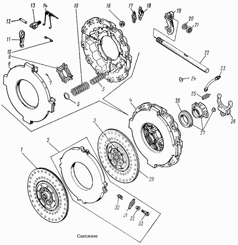 Корзина сцепления камаз схема