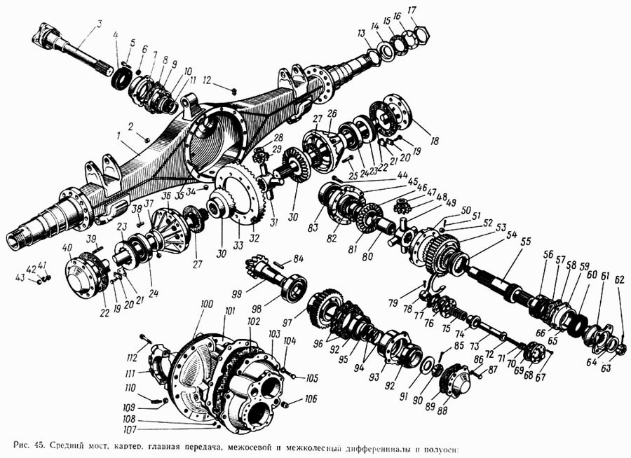 Редуктор заднего моста зил 130 схема