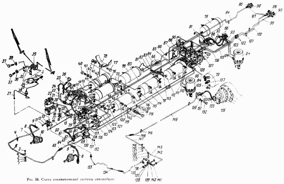 Зил 130 воздушная система схема