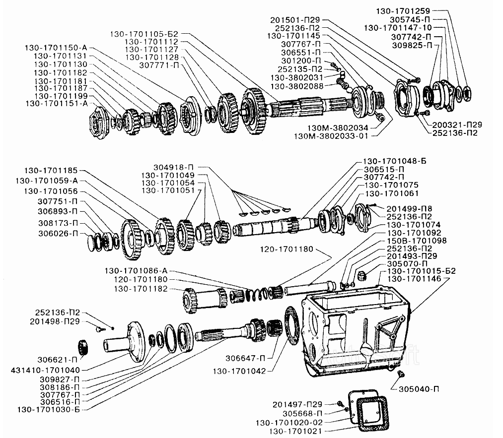 Каталог кпп. Коробка КПП ЗИЛ 130 схема. КПП ЗИЛ-5301 чертеж. Схема коробки передач ЗИЛ 130. ЗИЛ 5301 коробка передач.
