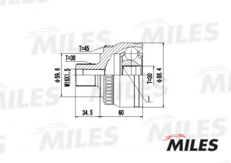 ШРУС AUDI A4 / VW PASSAT 2.3-2.8 96-01 НАР.(ABS) GA20039 GA20039