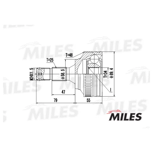  CITROEN BERLINGO II/C3/PEUGEOT PARTNER II/207/308 1.4-2.0HDI 04- . +ABS GA20055