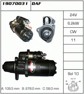  24V- 6.2KW 11  DAF 95 XF 01.97-> 19070031