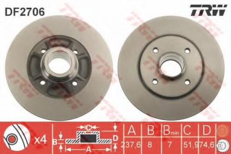    RENAULT: 19 I 88-92, 19 I CABRIOLET 91-92, 19 I CHAMADE 88-92, 19 II 92-95, 19 II CABRIOLET 92-96, 19 II CHAMADE 92-95, 19 II  92-95 DF2706