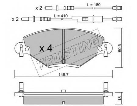 К-Т ТОРМ. КОЛОДОК FR PSA C5 01- 340.0