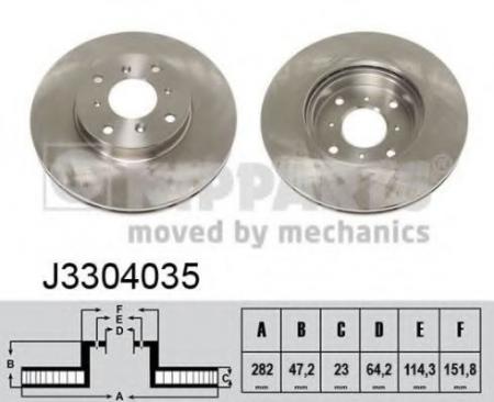   HONDA CIVIC 1.8 97-01/PRELUDE 2.2/2.3 92-96  .D=282 J3304035