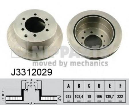   TOYOTA LAND CRUISER J80 4.2TD 90-97  .D=311. J3312029