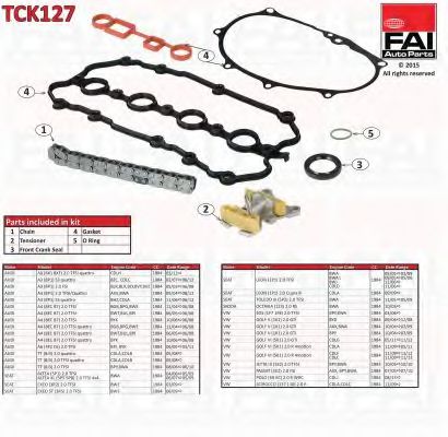 КОМПЛЕКТ ЦЕПИ ГРМ TCK127