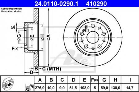   ALFA 166 2.0T/2.4JTD 98-07/LAN KAPPA 94-01    5  276X10 24.0110-0290.1