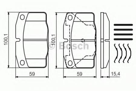 КОЛОДКИ ТОРМОЗНЫЕ OPEL KADETT E/DAEWOO NEXIA 8V R13 ПЕРЕДНИЕ 0 986 469 390