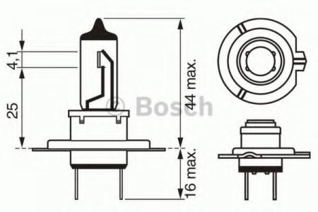 ЛАМПА ГАЛОГЕННАЯ H7 12V 55W PX26D PLUS 50 (УВЕЛИЧЕННАЯ СВЕТООТДАЧА НА 50%) 1987302079