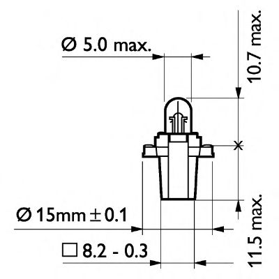   24   BAX 24V-1.2W (BAX8.3S / 1.35) GREY 13597CP